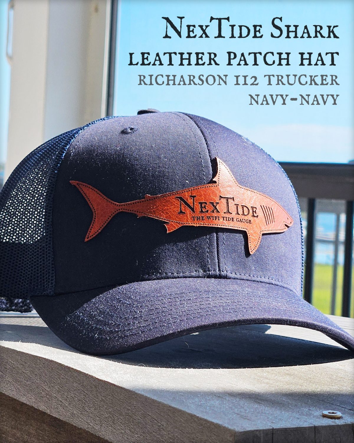 Shark Leather Patch NexTide Hat 112 - Image 2