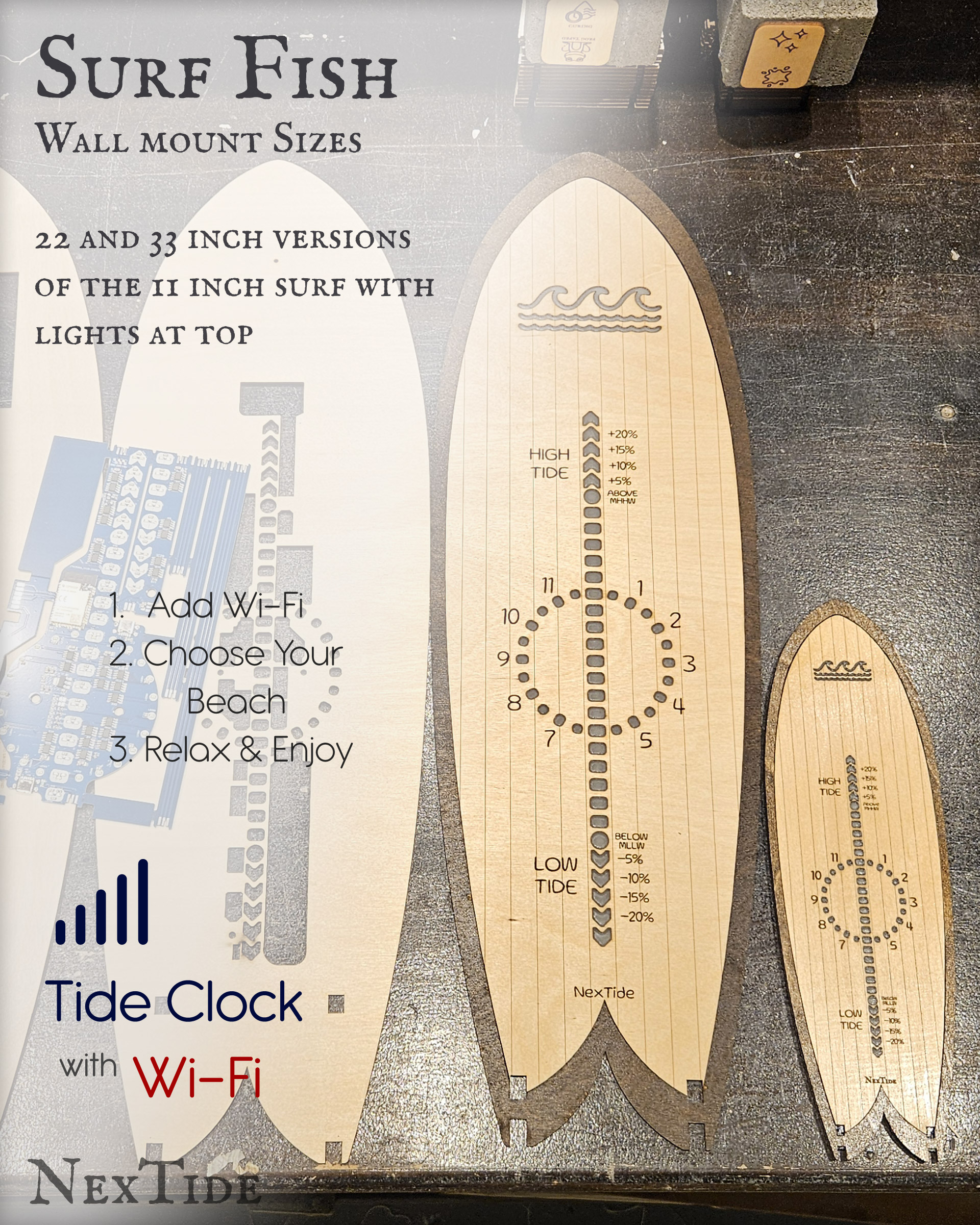 Wall Mount Surf Woody Fish